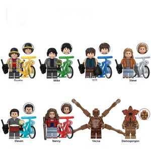 Stranger Things Custom Minifigure Set – Eleven, Dustin, Mike, Lucas(8pcs)
